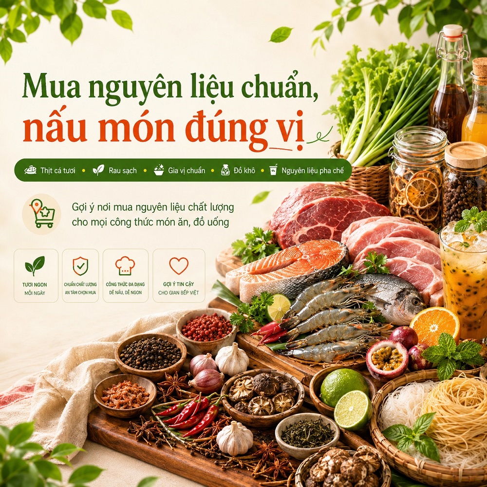 Mua nguyên liệu chuẩn, nấu món đúng vị